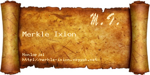 Merkle Ixion névjegykártya